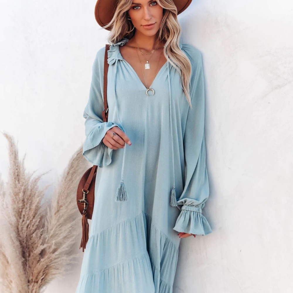 VICI Bowdan Tiered Boho Maxi Dress